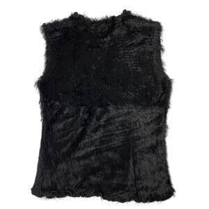 PEOPLE Black Fur Sleeveless Blouse XS